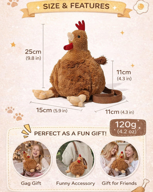 Itamoon Small Plush Chicken Bag – Cute Funny Animal