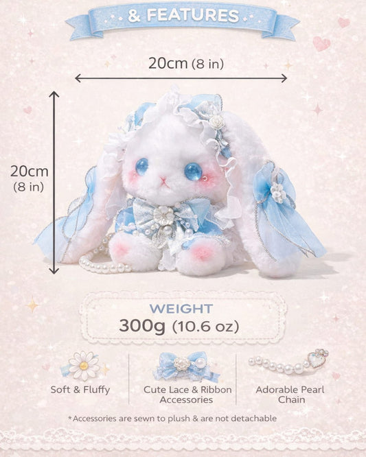 Itamoon Lolita Plush Angelcore Blue Bunny Bag
