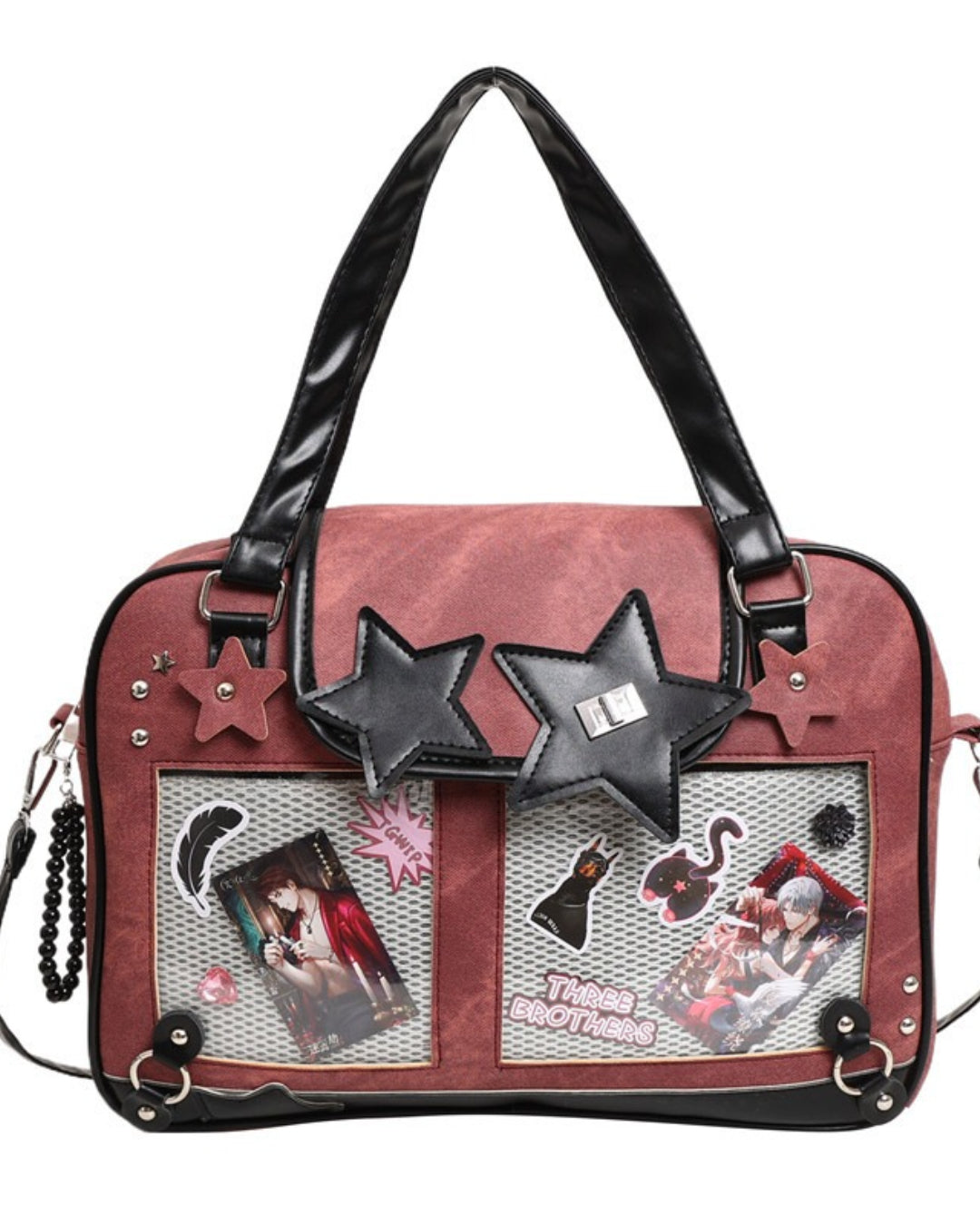 Itamoon Star Detail Ita Bag with Clear Display Pocket Shoulder Bag