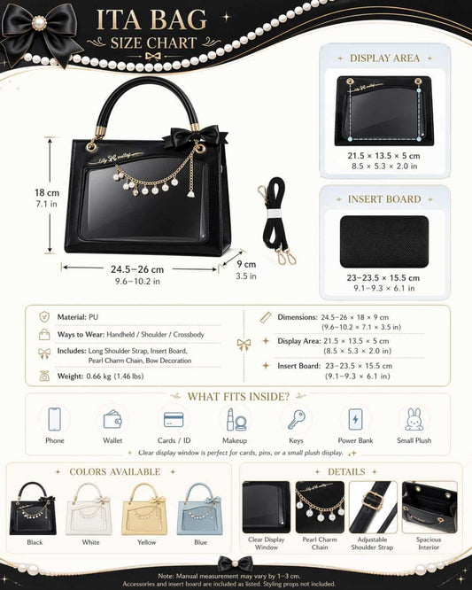 Itamoon Lily of the Valley Pearl Bow Ita Bag Handbag