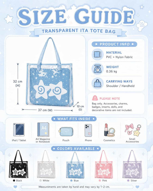 Itamoon Ita Bag – Cute Kawaii Clear PVC Tote Bag