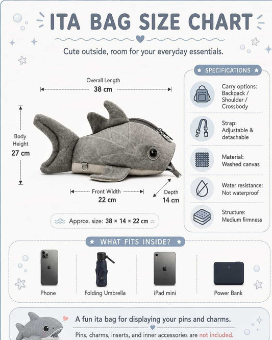 Itamoon Shark Bag – Cute Kawaii Whale Shark Crossbody Backpack