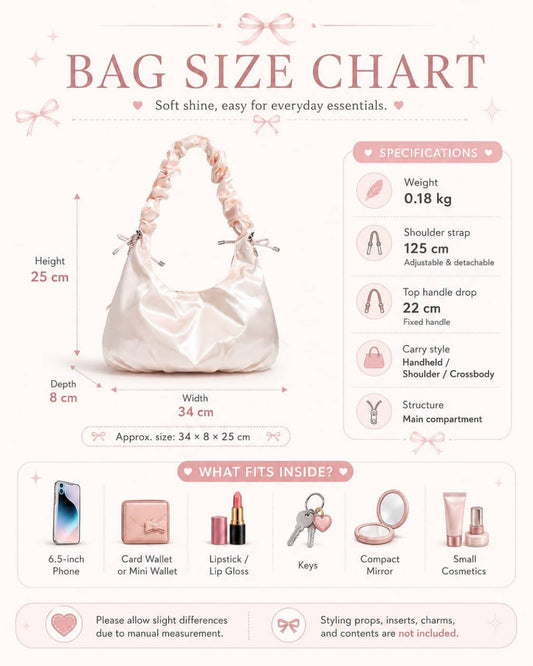 Itamoon Bow Bag – Cute Kawaii Satin Shoulder Bag