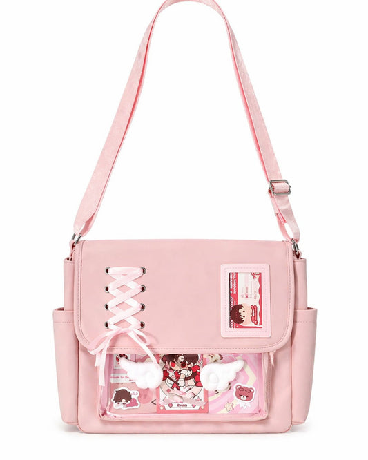 Itamoon Lace-Up Kawaii Ita Bag – Cute Clear Window Shoulder Bag