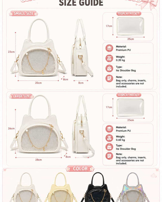 Itamoon Ita Bag – Cute Kawaii Cat Ear Clear Window Shoulder Bag