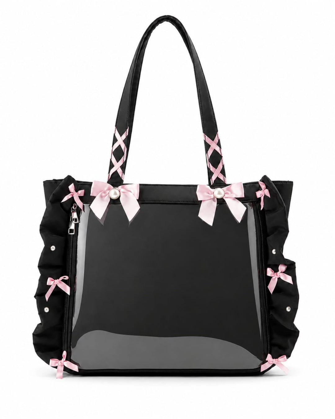 Itamoon Ita Bag Tote – Cute Kawaii Ruffle Bow Clear Window Bag