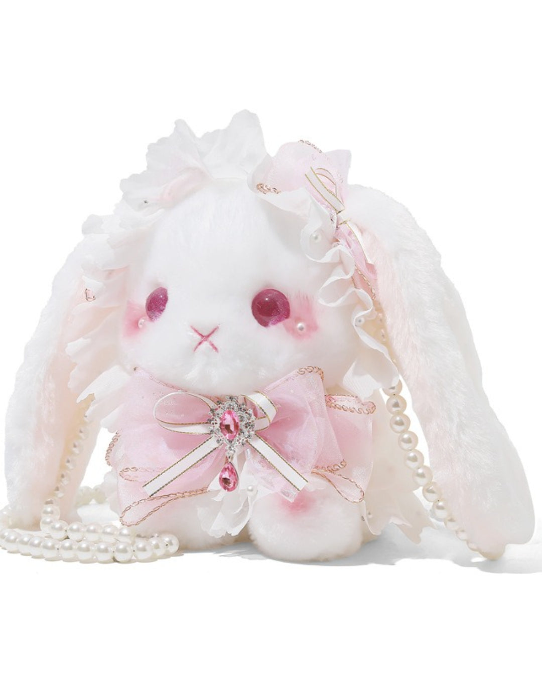 Itamoon Lolita Plush Pink Pearl Chain Bunny Bag
