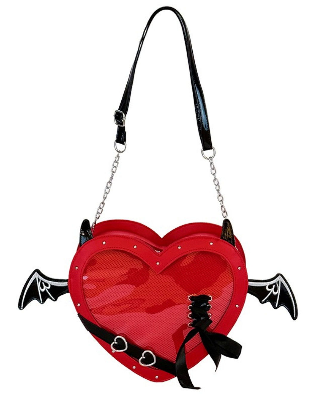Itamoon Ita Bag – Cute Kawaii Heart Bat Wing Clear Window Bag