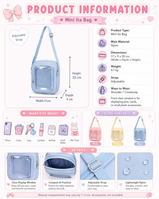 Itamoon Mini Kawaii Ita Bag – Cute Clear Window Crossbody Bag