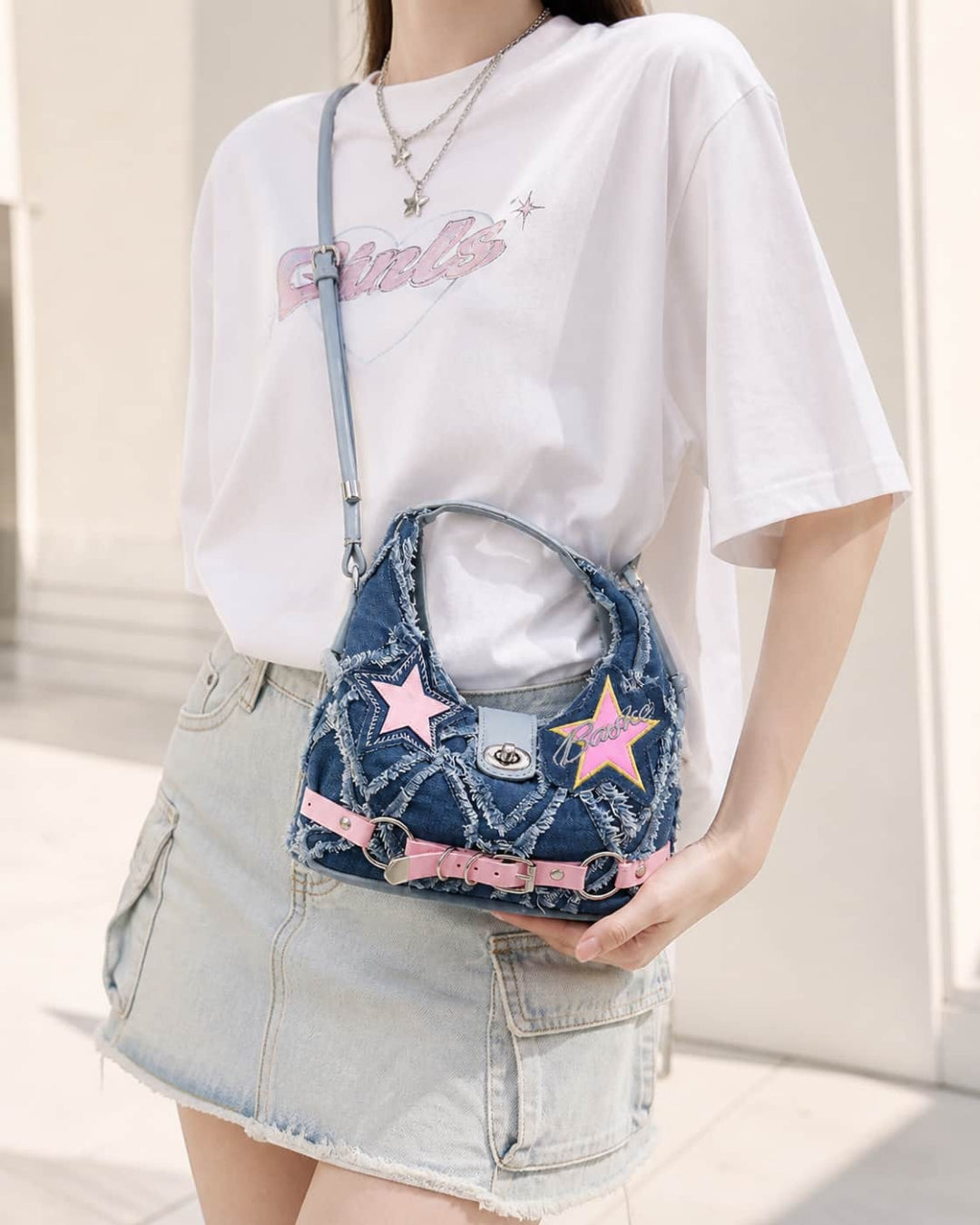 Itamoon Star Bag – Cute Kawaii Denim Mini Shoulder Bag