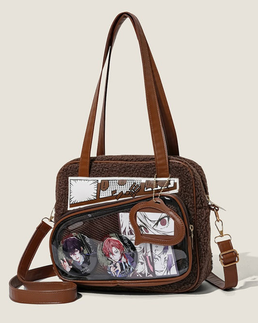 Itamoon Cute Fuzzy Ita Bag Brown