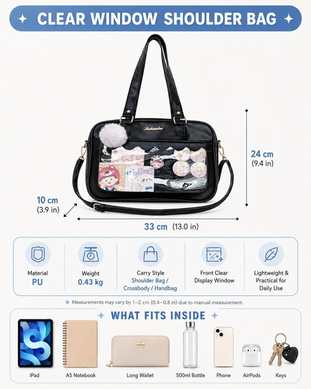 GyaruLab Clear Window School Shoulder Ba - GyaruLab
