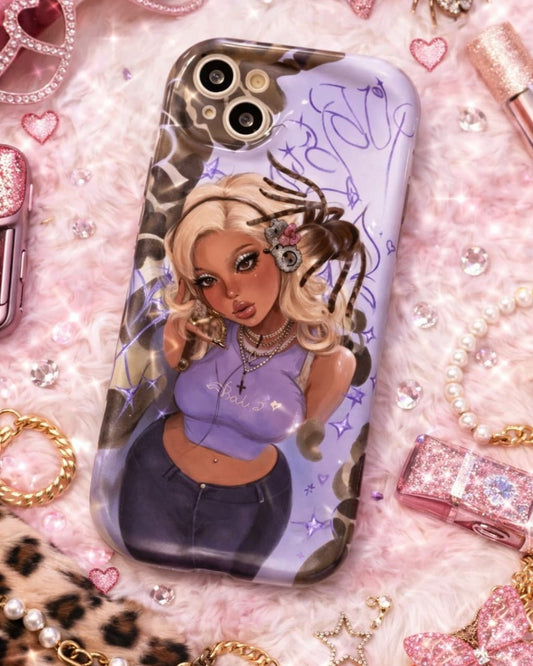 GyaruLab Cyber Purple Spider Gal iPhone Case - GyaruLab