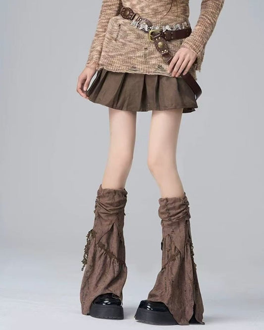 GyaruLab Distressed Layered Leg Covers - Y2K Grunge - GyaruLab
