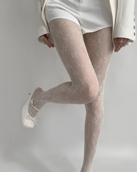 GyaruLab Floral Fishnet Tights - GyaruLab