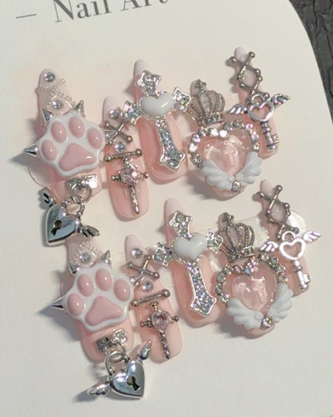 GyaruLab "Paw & Ponder" Gothic Kitten Nails - GyaruLab