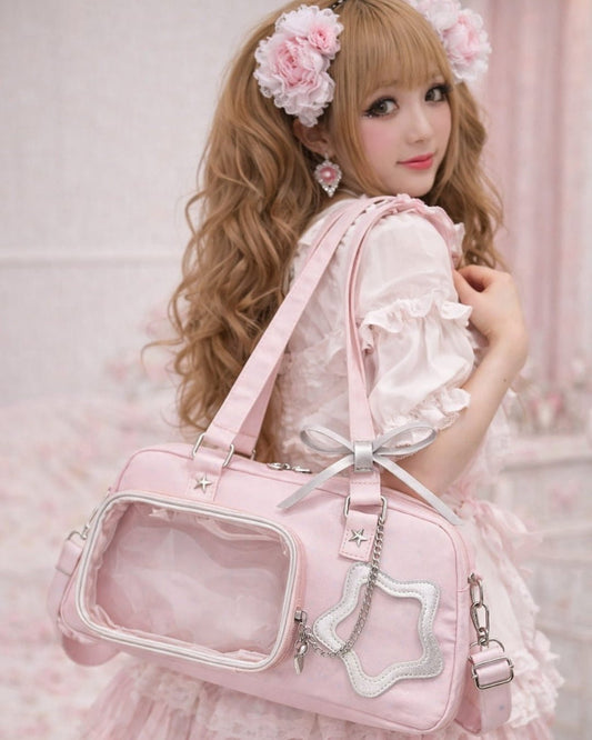 GyaruLab Polka Dot Star Window Ita Bag - GyaruLab