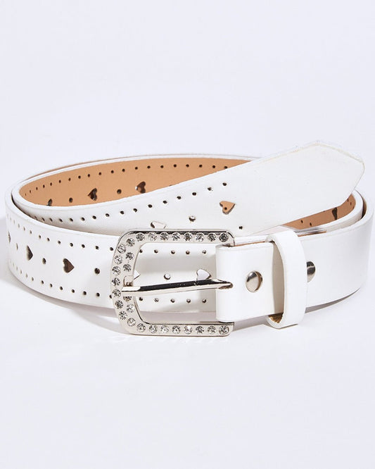 GyaruLab Rhinestone Heart Cutout Pastel Belt - GyaruLab