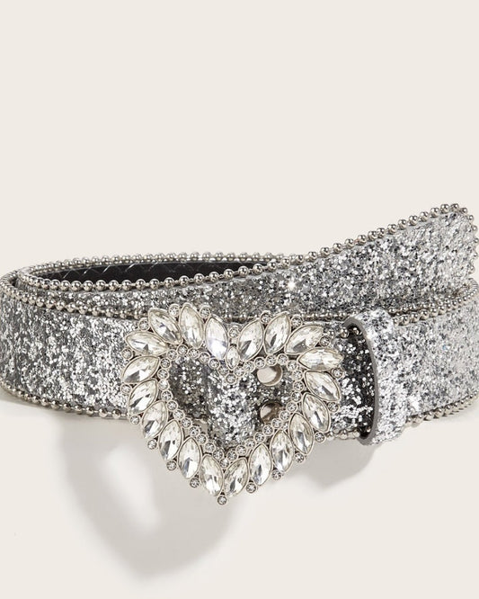GyaruLab Rhinestone Heart Glitter Belt - GyaruLab
