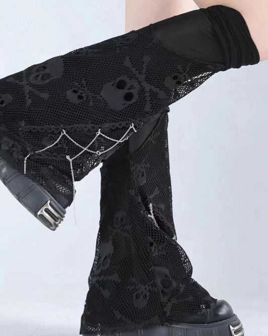 GyaruLab Skull Mesh Leg Covers - GyaruLab