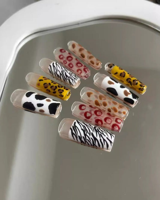 GyaruLab "Wild Origin" Animal Print Mashup Nails - GyaruLab