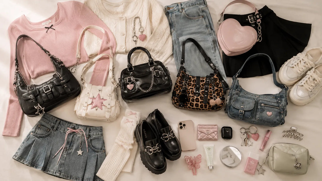 Cute Bags for Gyaru-Inspired Outfits: Chains, Stars, and Bold Shapes
