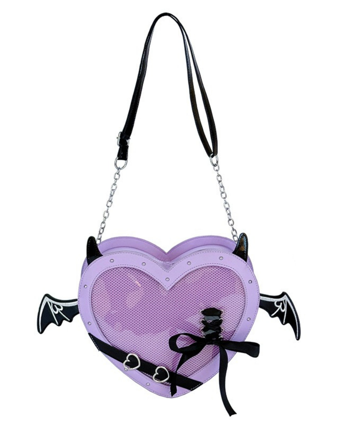 Itamoon Ita Bag – Cute Kawaii Heart Bat Wing Clear Window Bag