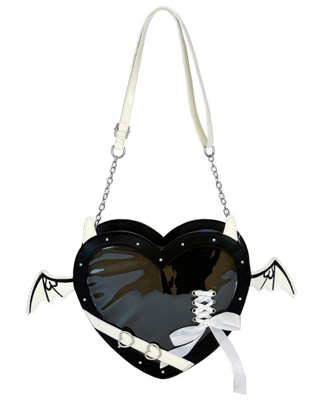 Itamoon Ita Bag – Cute Kawaii Heart Bat Wing Clear Window Bag