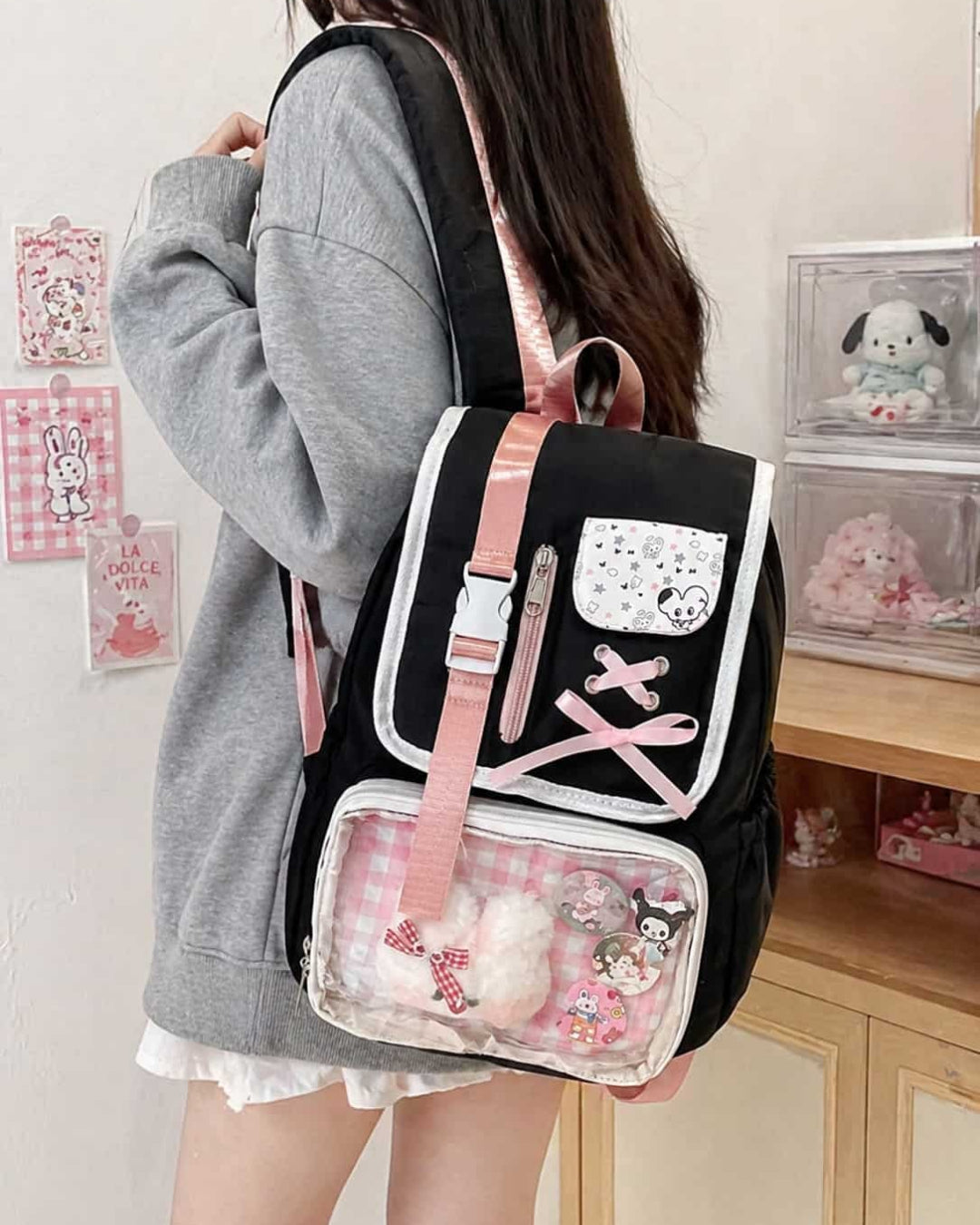 Itamoon Ita Bag – Cute Kawaii Bow Clear Window Backpack