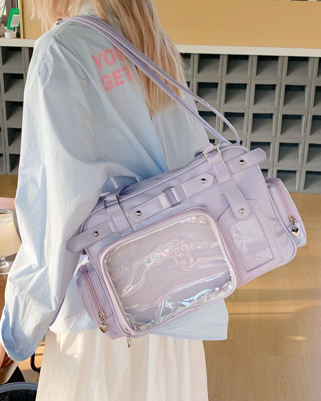 Itamoon Large Kawaii Ita Bag Shoulder Bag with Clear Display Window