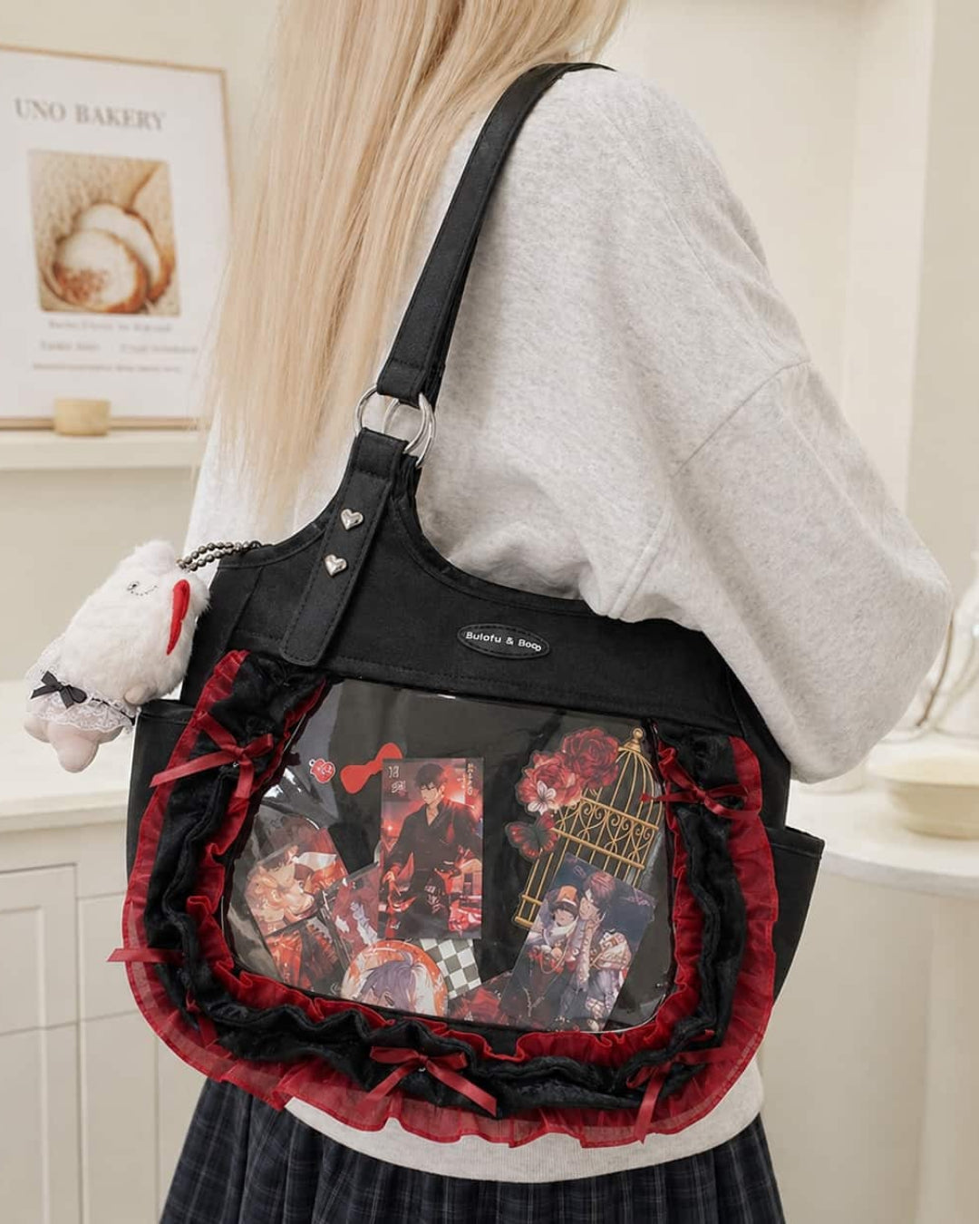 Itamoon Ita Bag – Cute Kawaii Ruffle Bow Clear Window Shoulder Bag