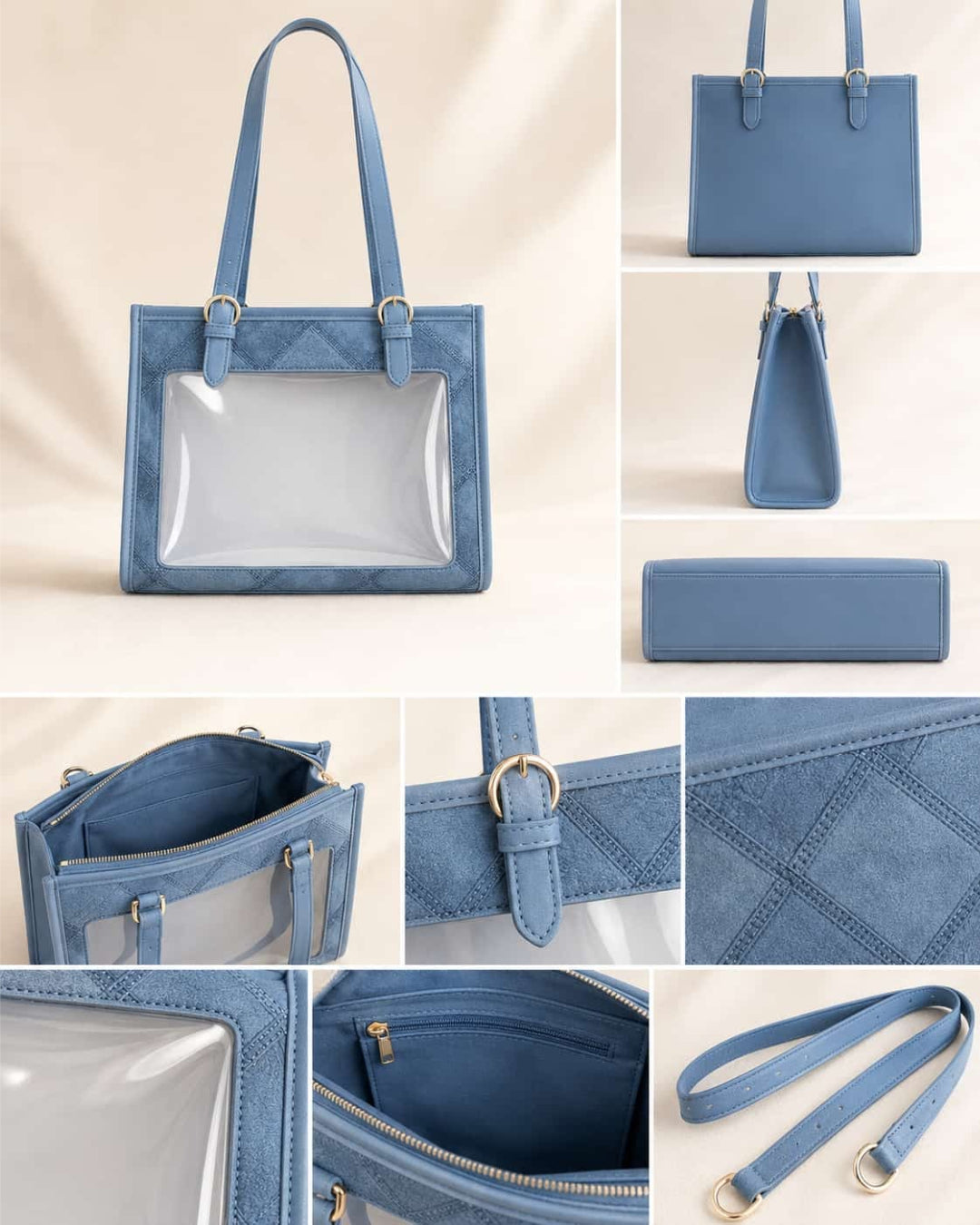 Itamoon Ita Bag – Cute Kawaii Navy Clear Window Tote