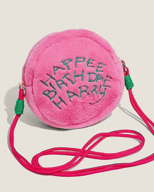 Itamoon Lightweight Plush Round Pink Mini Bag