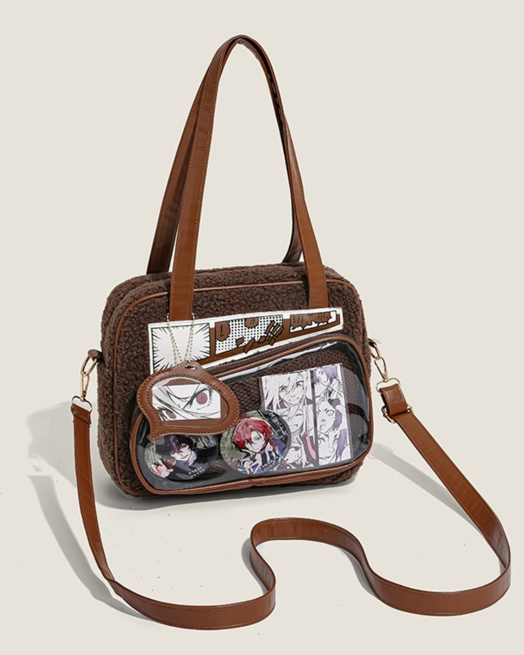 Itamoon Cute Fuzzy Ita Bag Brown