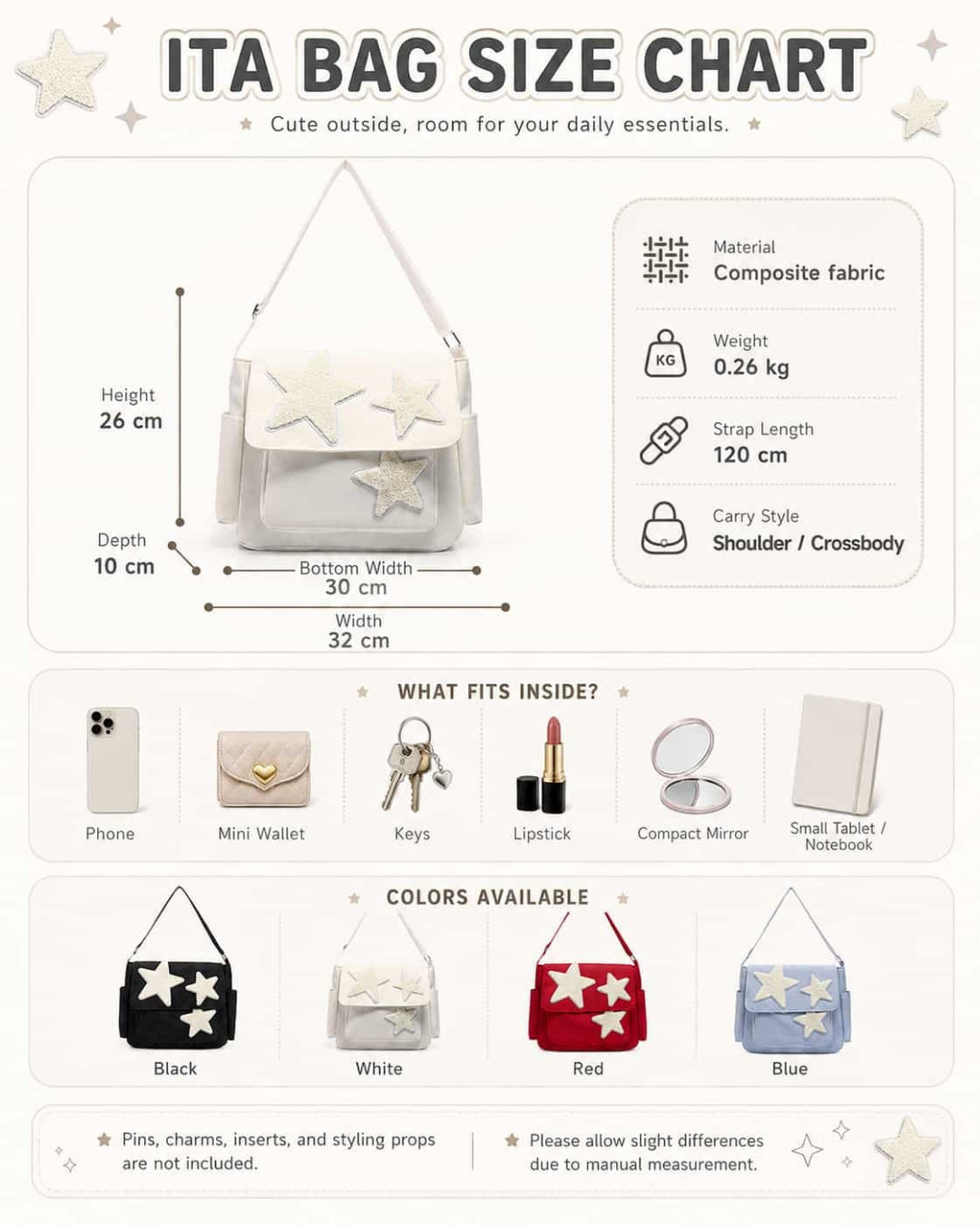 Itamoon Star Bag – Cute Kawaii Fuzzy Star Shoulder Bag