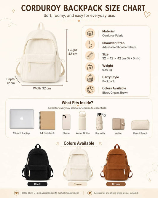 Itamoon Ita Bag – Cute Kawaii Corduroy Backpack