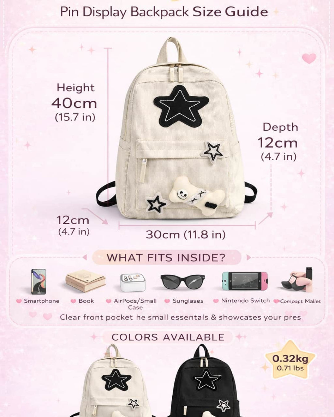 Itamoon Star Plush Kawaii Backpack