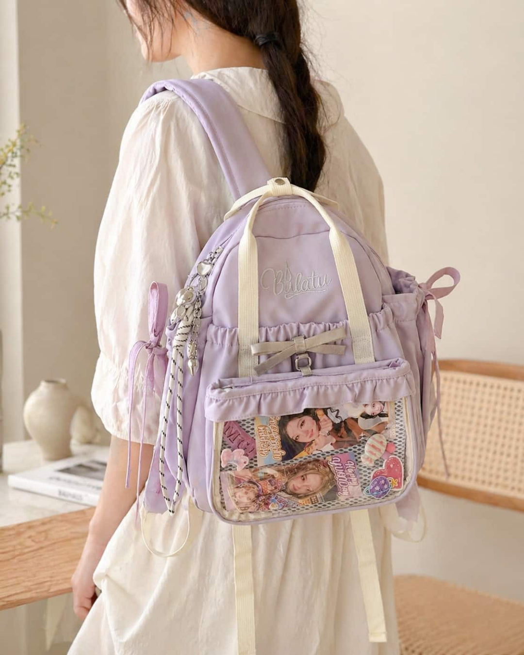 Itamoon Ita Bag – Cute Kawaii Ruffle Clear Window Backpack