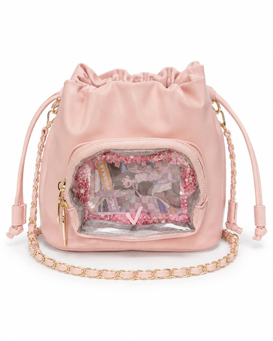 Itamoon Ita Bag – Cute Kawaii Drawstring Clear Window Bucket Bag
