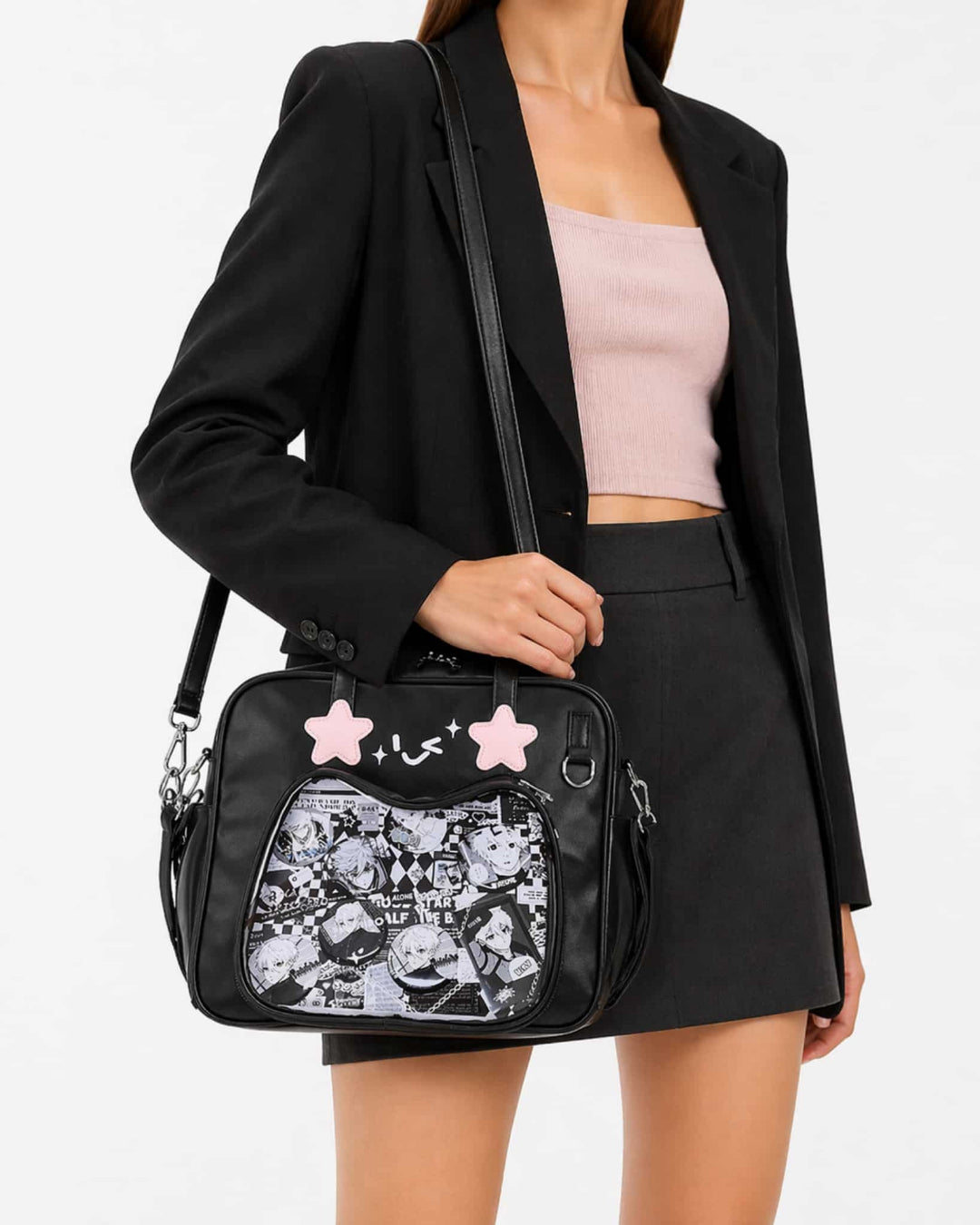 Itamoon Kawaii Ita Bag Shoulder Handbag with Clear Display Window