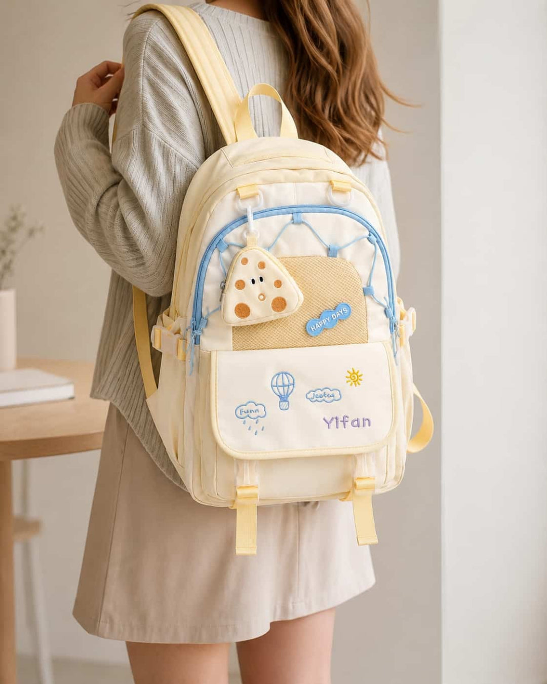 Itamoon Backpack – Cute Kawaii Mushroom Mesh Pocket School Bag
