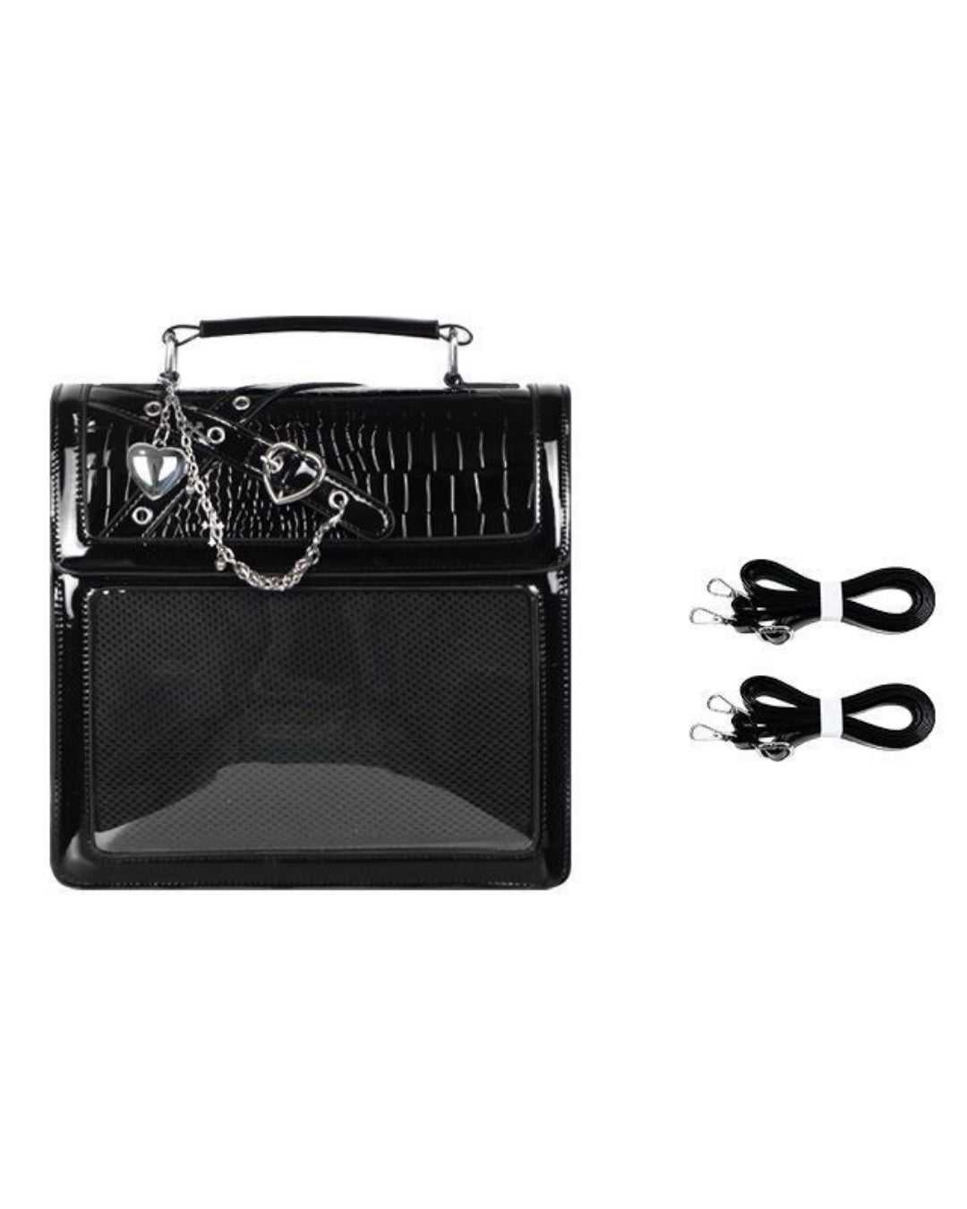 Itamoon Croc Embossed Kawaii Ita Bag with Clear Display Window
