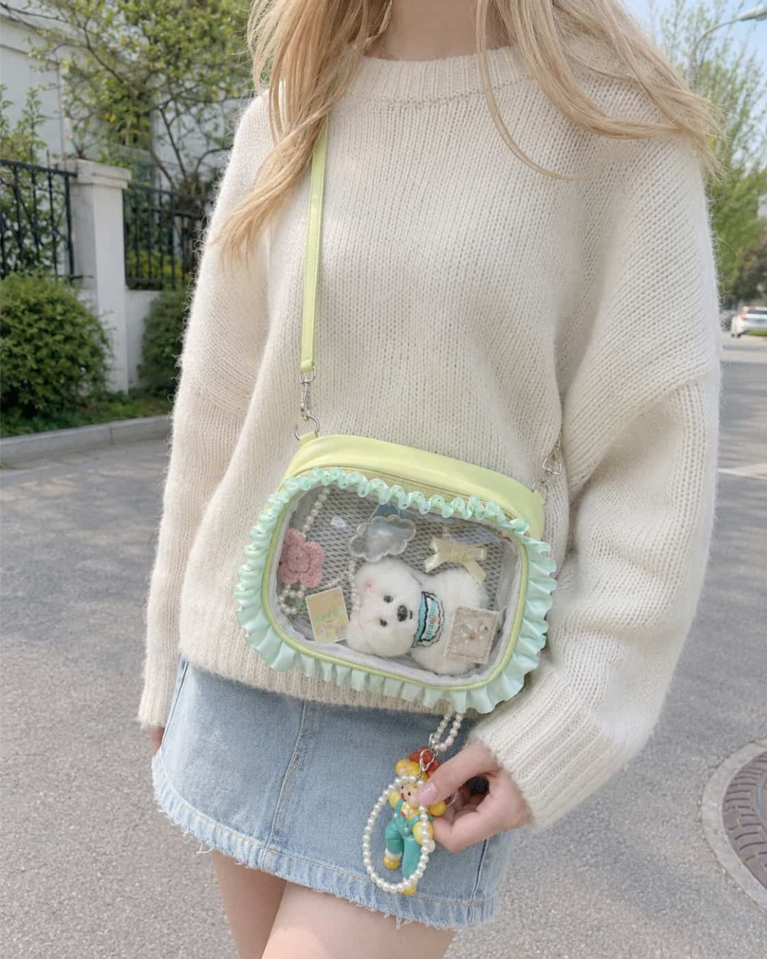 Itamoon Ita Bag – Cute Kawaii Mini Ruffle Clear Window Crossbody Bag