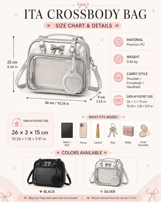 Itamoon Ita Bag – Cute Kawaii Bow Clear Window Shoulder Bag