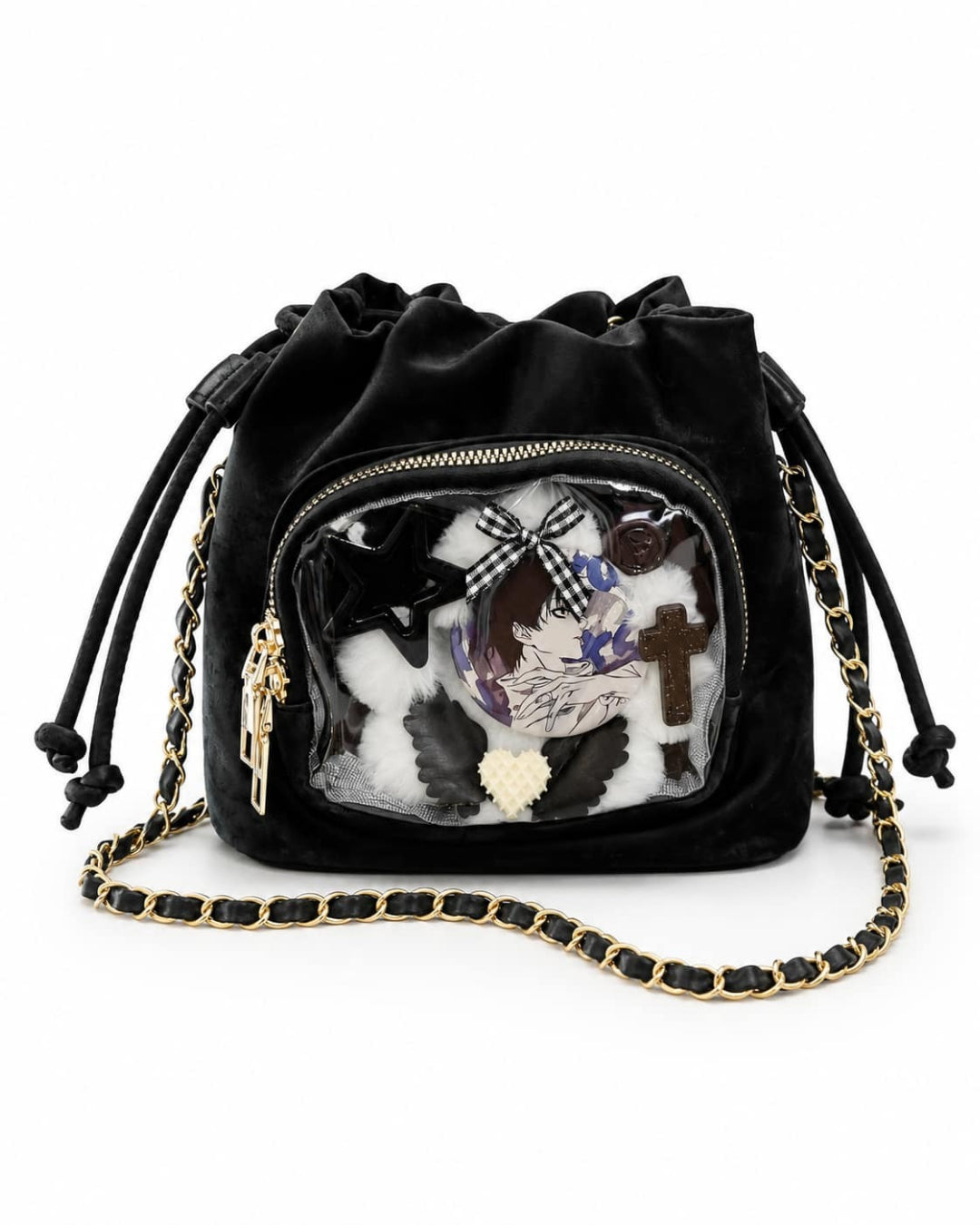 Itamoon Ita Bag – Cute Kawaii Drawstring Clear Window Bucket Bag