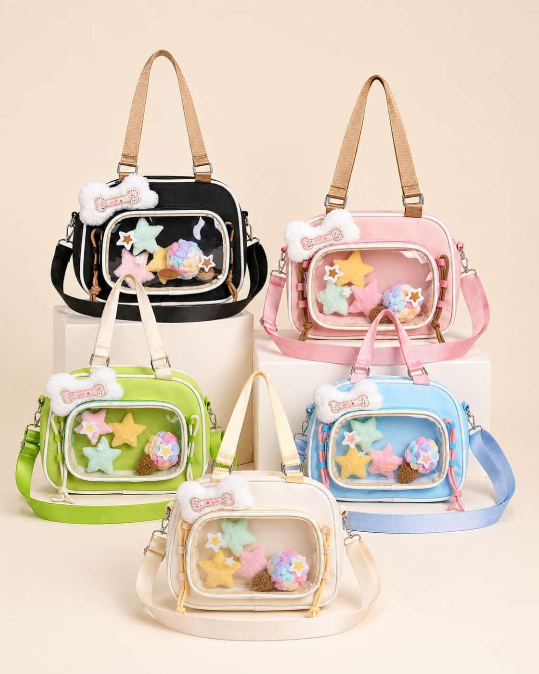 Itamoon Ita Bag – Cute Kawaii Clear Window Plush Display Shoulder Bag
