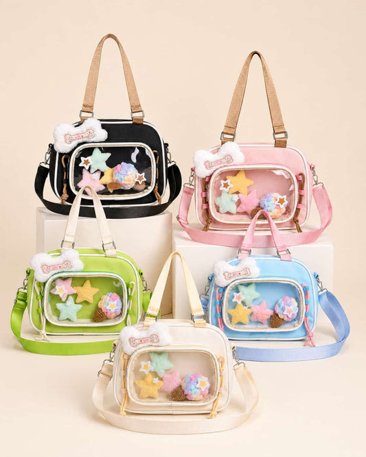 Itamoon Ita Bag – Cute Kawaii Clear Window Plush Display Shoulder Bag