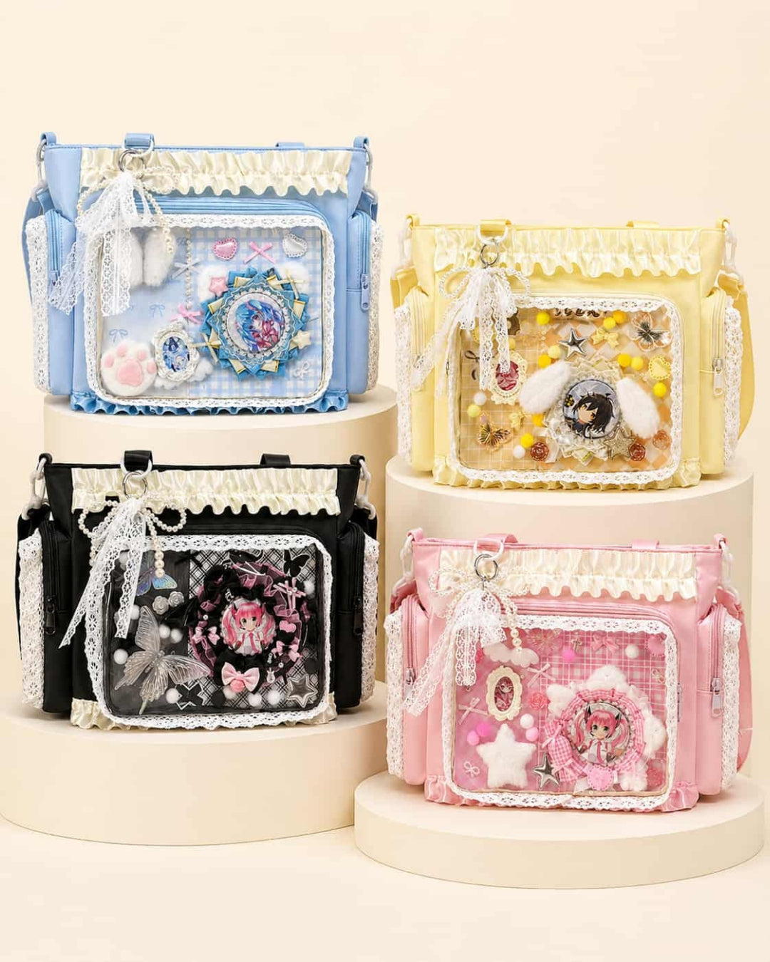 Itamoon Ita Bag – Cute Kawaii Frill Lace Clear Window Tote Bag