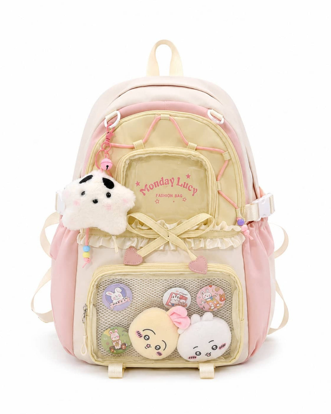 Itamoon Ita Bag Backpack – Cute Kawaii Lace-Up Double Clear Window Backpack