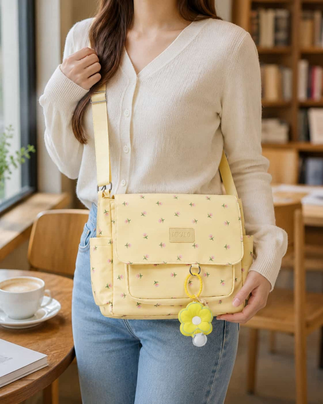 Itamoon Floral Canvas Shoulder Bag – Cute Kawaii Crossbody Bag